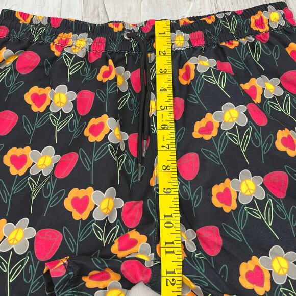 Petals by Petals and Peacocks Flower Print Black Colorful Bright Board Shorts - Picture 7 of 8